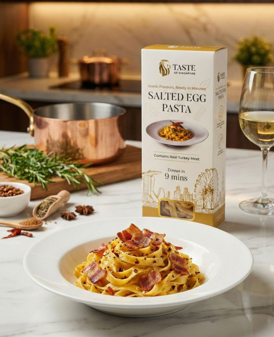 Singapore Salted Egg Pasta with Real Turkey Meat