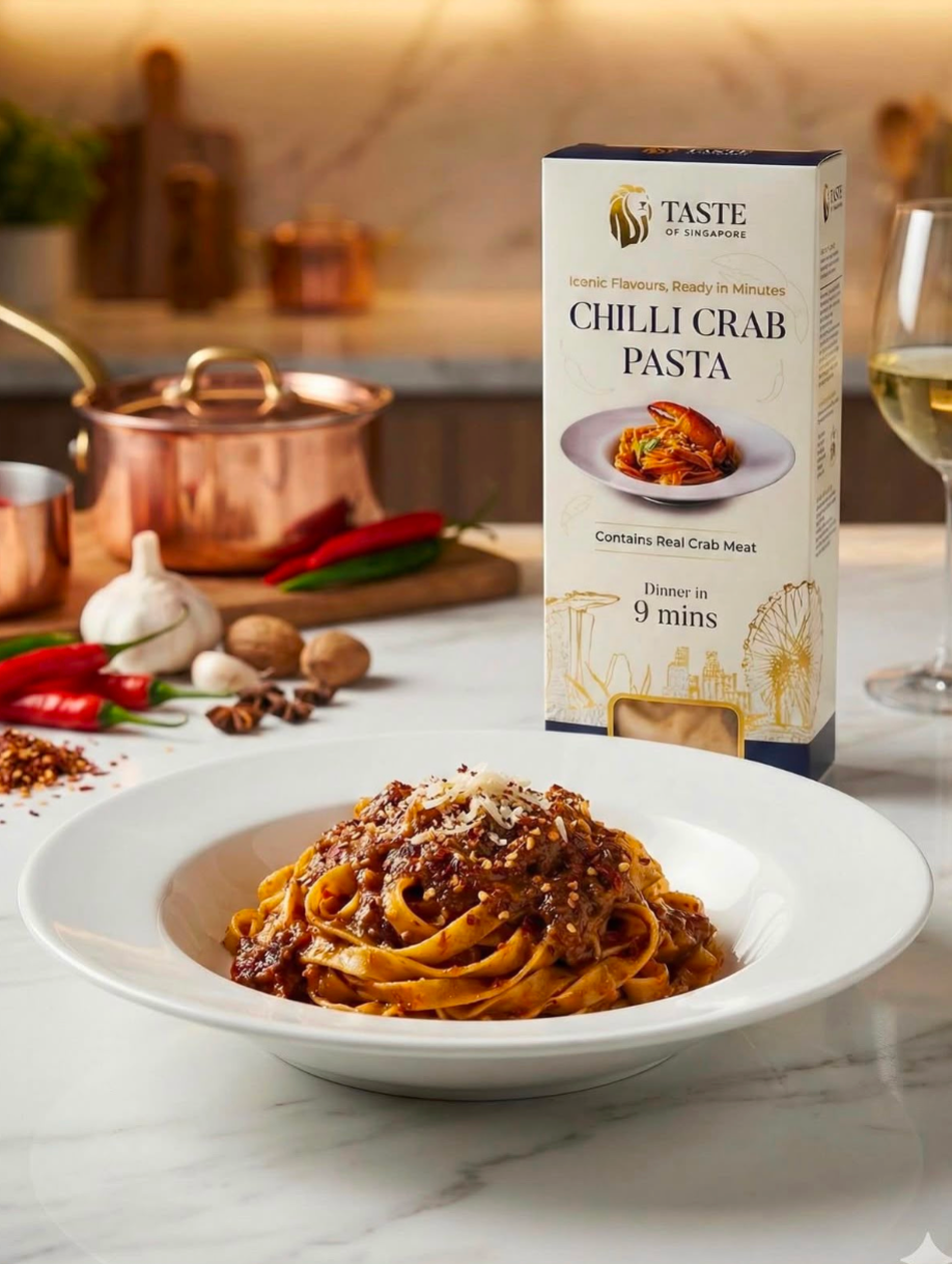 Singapore Chilli Crab Pasta with Real Crab Meat