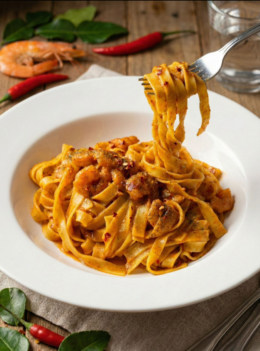Singapore Laksa Pasta with Real Prawn Meat